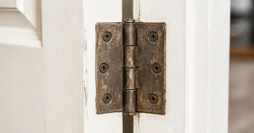 technician adjusting a sagging door hinge in Quail Run, Dorchester